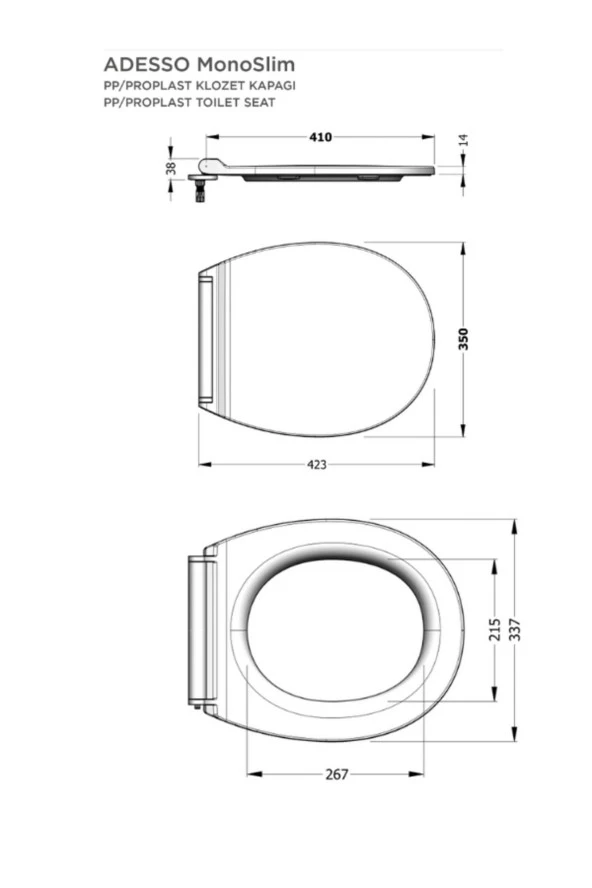 Bien Adesso Eko Tak Çıkar Klozet Kapağı (Normal Kapanan) - Resim 2