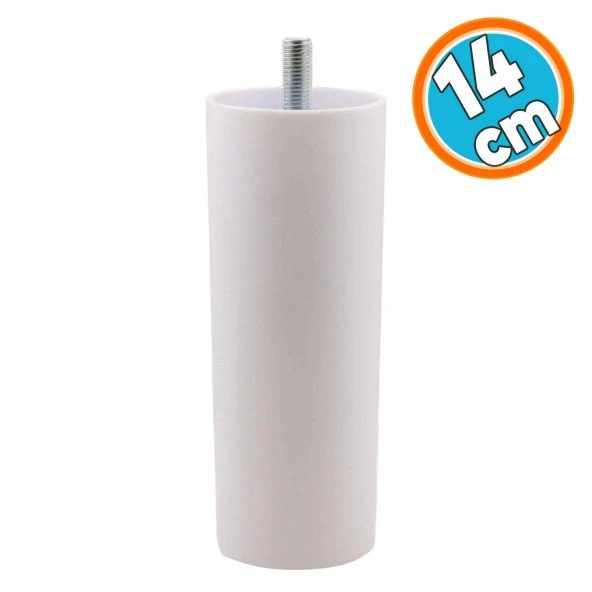 Mobilya Baza Koltuk Tv Ünitesi Ayakları Silindir Kanepe Gizli Orta Destek Ayağı 14 cm Beyaz ürün görseli