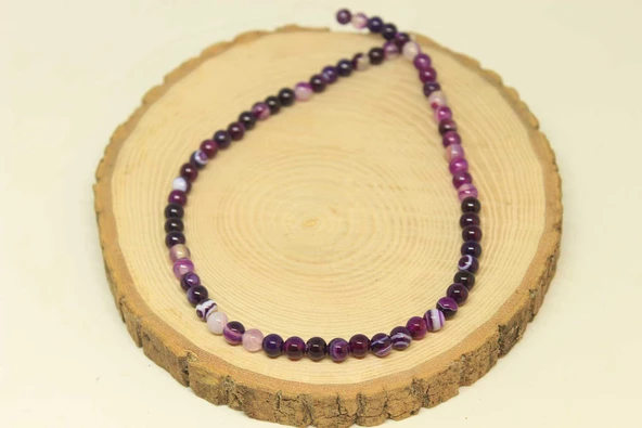 Akik Taşı YARIM Dizi 6mm (27900) (18cm uzunluğundadır) - Resim 3