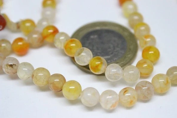 Akik Taşı YARIM Dizi 6mm (7112) (18cm uzunluğundadır) - Resim 3