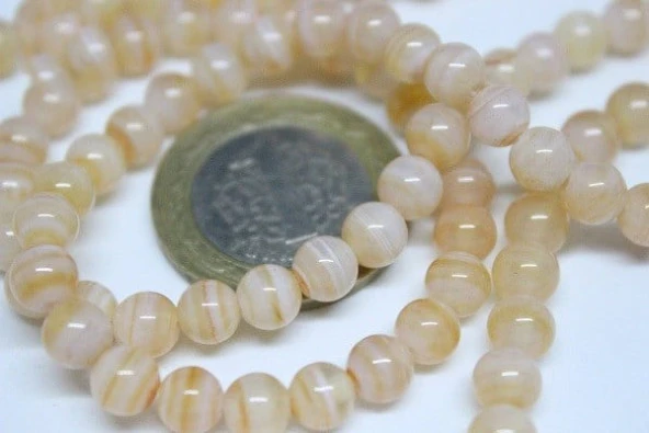 Akik Taşı YARIM Dizi 6mm (7223) (18cm uzunluğundadır) - Resim 3