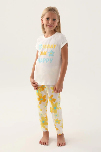 Roly Poly 3394 Garson Today Krem Kız Çocuk Pijama Takımı - Resim 2