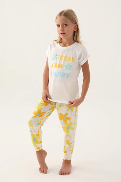 Roly Poly 3394 Garson Today Krem Kız Çocuk Pijama Takımı