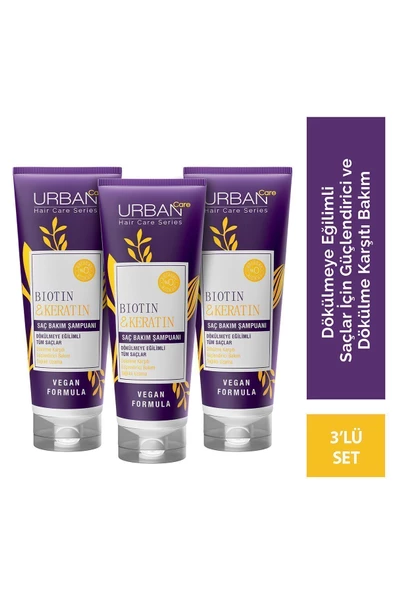 Urban Care Biotin & Keratin Saç Bakım Şampuanı X3'lü Avantajlı Set