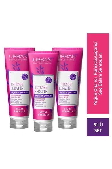 Urban Care Intense Keratin Aşırı Yıpranmış Saçlara Özel Saç Bakım Şampuanı 3x250 Ml-vegan