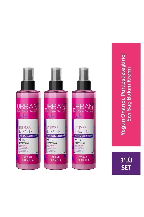 Urban Care Intense Keratin Aşırı Yıpranmış Saçlara Özel Sıvı Saç Kremi 3X200 Ml-Vegan