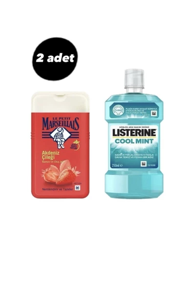 Lepetit Le Petit Marseillias Akdeniz Çileği Duş Jeli 250 Ml Listerine Cool Mint Ağız Bakım Suyu 250 Ml X2