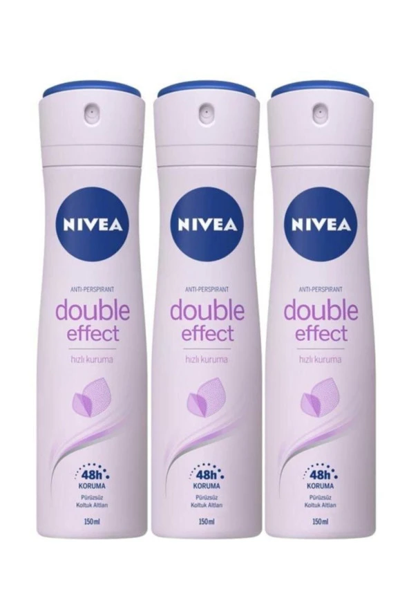 Nıvea Double Effect Mor Düşler Sprey Deodorant 150 Ml Kadın 3 Adet