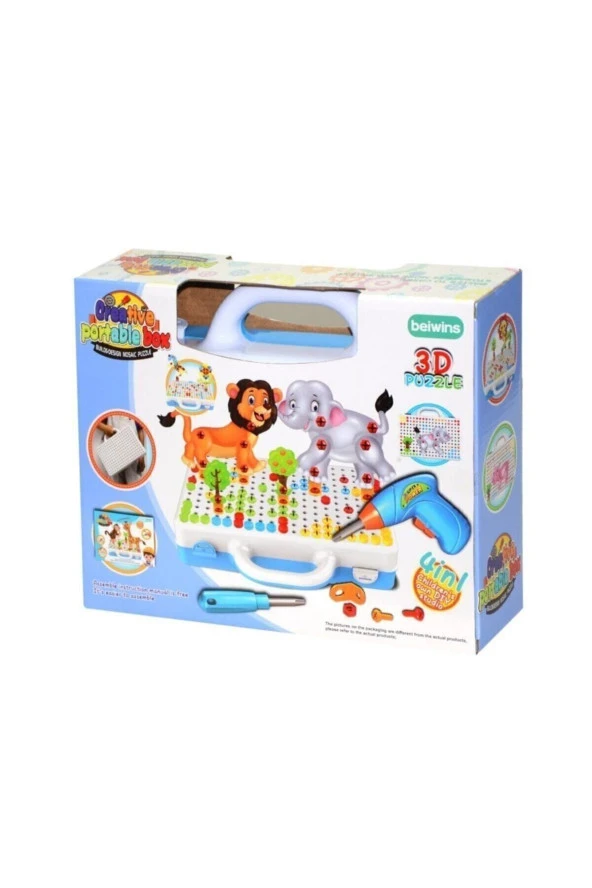 Birlik Toys 3D Matkaplı 239 Parça Creative Puzzle 11B Mozaik Puzzle Çantalı Eğitici 239 Parça