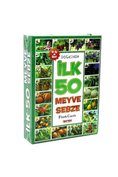 DIYTOY Ilk 50 Meyve Sebze Eğitici Kart Seti