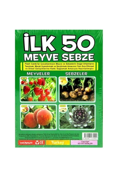 DIYTOY Ilk 50 Meyve Sebze Eğitici Kart Seti - 2