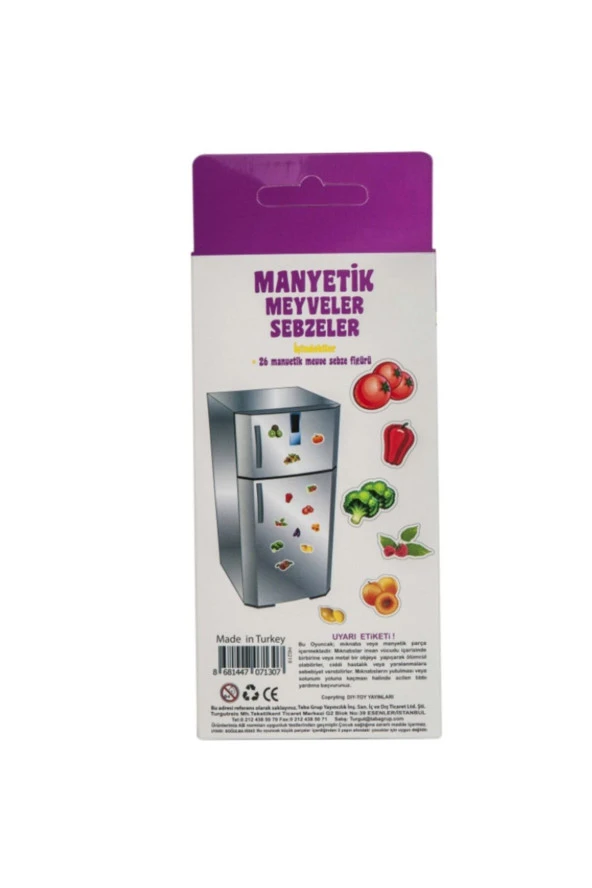 Dıytoy Dıytoy Manyetik Meyveler Sebzeler Mıknatıslı Eğitici Oyuncak (3+ Yaş) (26 Parça) - Resim 3