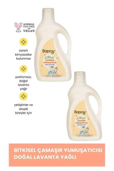 Baproy Bitkisel Çamaşır Yumuşatıcısı Doğal Lavanta Yağlı 1l X2
