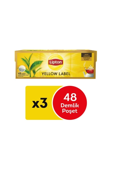 Lipton Yellow Label 48'li Demlik Poşet Çay x 3 Adet