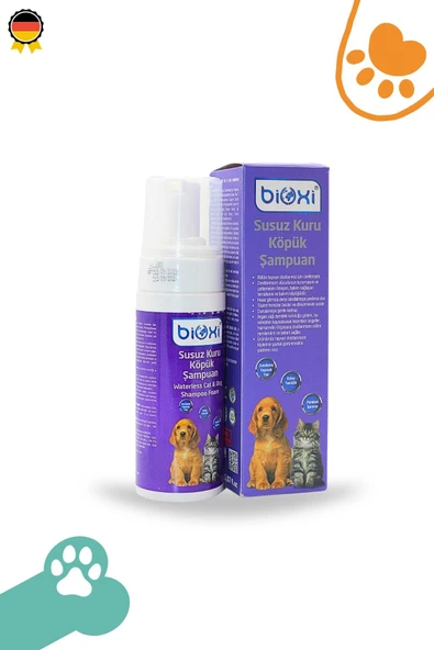 Bioxi 150 ml 5.07 Floz Köpük Pompalı Susuz Kedi Köpek Kuru Köpük Şampuan