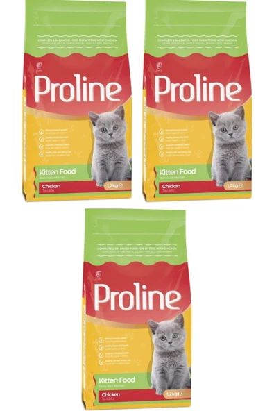 Pro Line Tavuklu Kitten Yavru Kedi Maması 3x1.2 Kg.