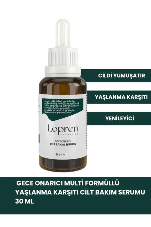 Gece Onarıcı Multi Formüllü Yaşlanma Karşıtı Cilt Bakım Serumu 30 ml