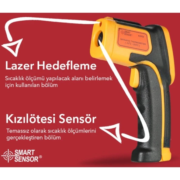 Smart Sensor AS530 Hassas Sıcaklık Ölçme Cihazı-550°C - 6