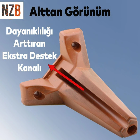 Mobilya TV Ünitesi Çekyat Koltuk Kanepe Destek Ayağı Yükseltici 15 cm Kahverengi Baza Ayak 12'li Set - 8