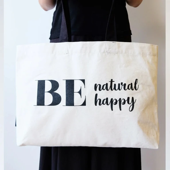 Bagorama NATURAL Kadın Keten Shopping Çıtçıtlı Omuz Çantası - 2