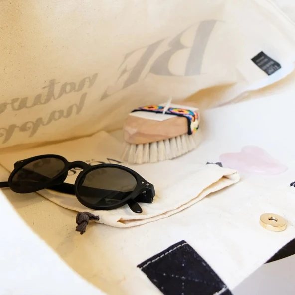 Bagorama NATURAL Kadın Keten Shopping Çıtçıtlı Omuz Çantası - 4