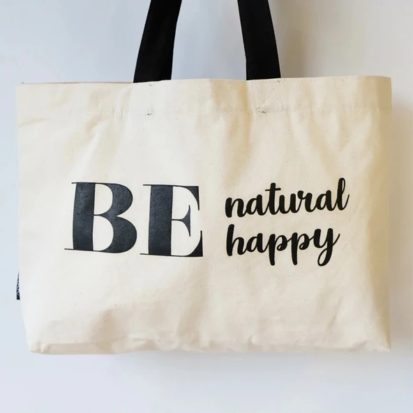 Bagorama NATURAL Kadın Keten Shopping Çıtçıtlı Omuz Çantası - 3