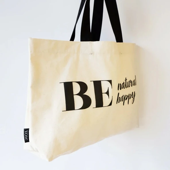 Bagorama NATURAL Kadın Keten Shopping Çıtçıtlı Omuz Çantası - 5