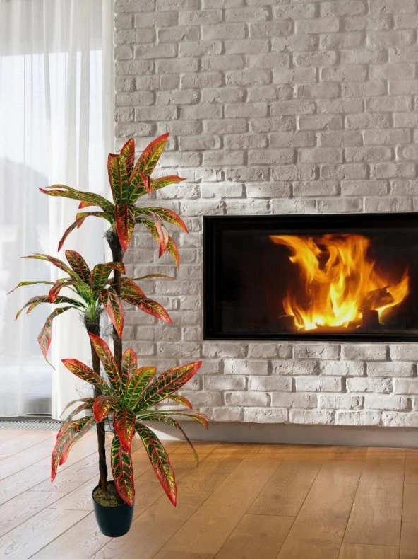 Yapay Ağaç Kroton Yukka 3Katlı 54 Yaprak 130*65cm - 3