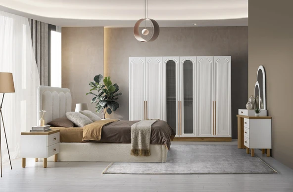 PERGE MDF BAZALI YATAK ODASI ürün görseli 1