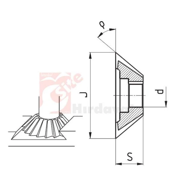 ZPS-FN Konik Alın Freze 50° 40mm DIN 842 - 2