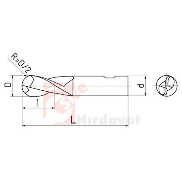 ZPS-FN İki Kısa Küresel Freze 14mm DIN 1889 2Z - 2