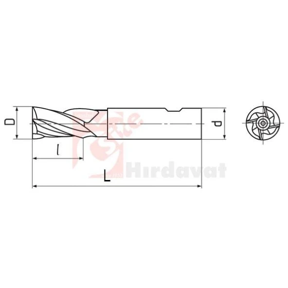 ZPS-FN Uzun Parmak Freze 9mm DIN 844 - 2