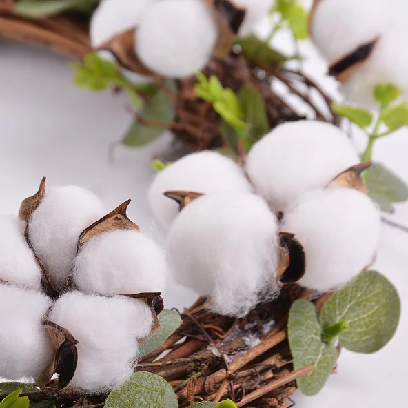 Nettenevime Doğal Pamuk Dalı Dekratif Kuru Çiçek  Yapay Çiçek 1 ADET Pamuk Topu - Resim 6