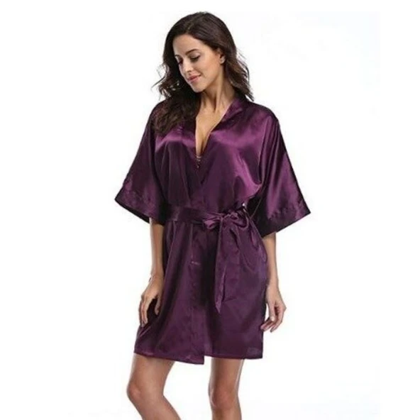 Kadın Gelin  Bride Nakışlı Saten Sabahlık Krdl - 4