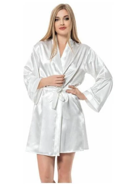 Kadın Gelin  Bride Nakışlı Saten Sabahlık Krdl - 5