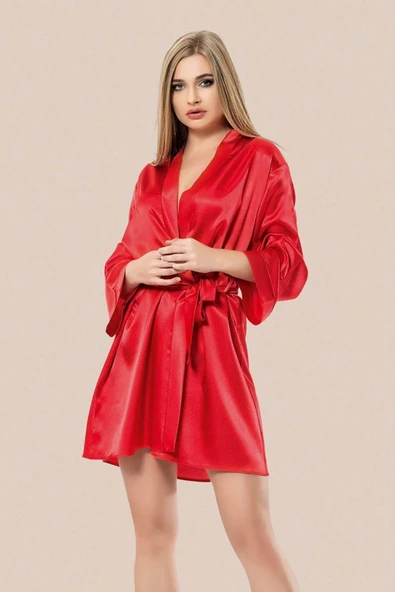 Kadın Gelin  Bride Nakışlı Saten Sabahlık Krdl - 9