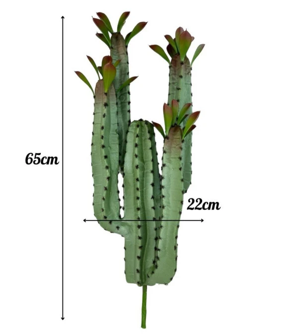 Nettenevime Yapay Çiçek Kaktüs Ağacı 4kollu Kızıl Yapraklı 70*22cm 4027 - Resim 2