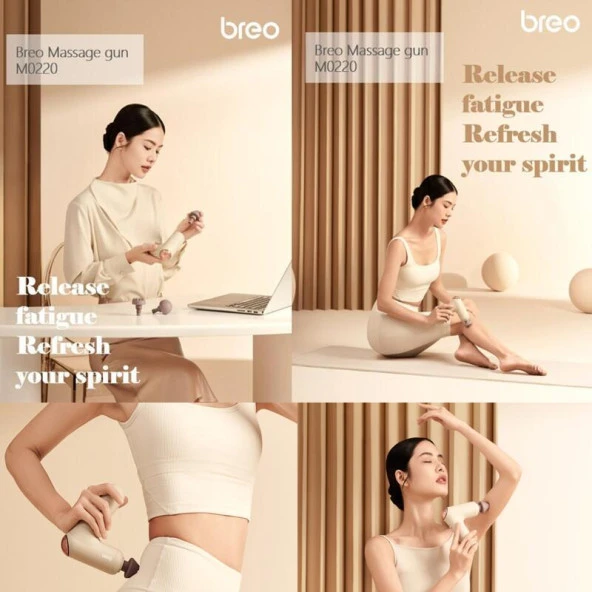 Breo Massage Gun M0220 - Isı Terapili, Fırçasız Motorlu ve Taşınabilir Derin Doku Masaj Tabancası - 8