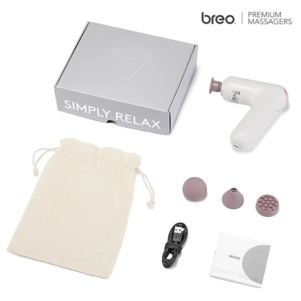 Breo Massage Gun M0220 - Isı Terapili, Fırçasız Motorlu ve Taşınabilir Derin Doku Masaj Tabancası - 9