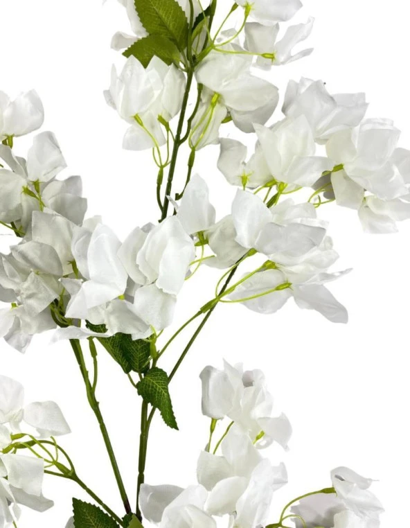 Nettenevime Yapay Çiçek Begonvil Çiçeği Beyaz Uzun Dallı Sarkan Çiçek 110cm - Resim 6