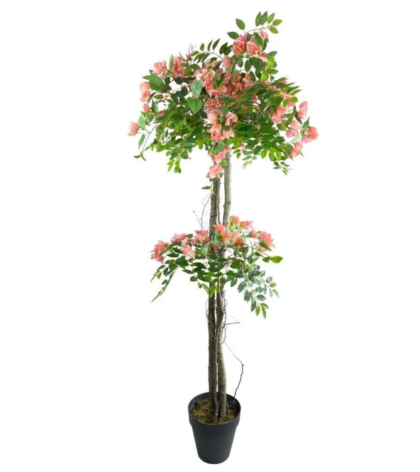 Nettenevime Yapay Ağaç Pembe Begonvil Ağacı 2Gövdeli Doğal Salex Dallar 2katlı 180cm ürün görseli 1