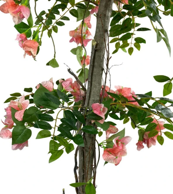 Nettenevime Yapay Ağaç Pembe Begonvil Ağacı 120cm Doğal Salex Dallı - 3