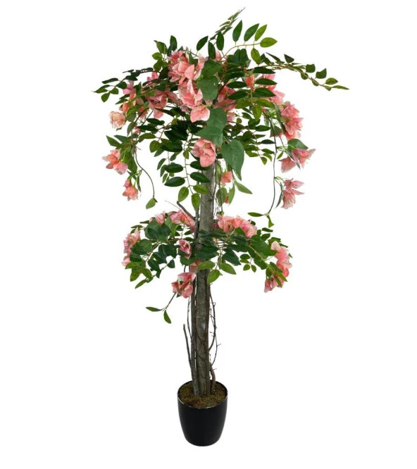 Nettenevime Yapay Ağaç Pembe Begonvil Ağacı 120cm Doğal Salex Dallı - 4