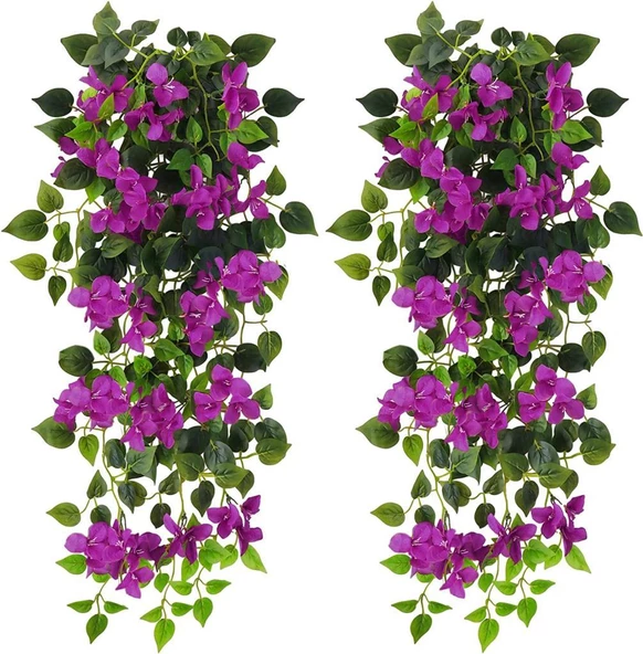 Yapay Çiçek Mor Begonvil Çiçeği 9 Dallı 100cm Sarkan Çiçek