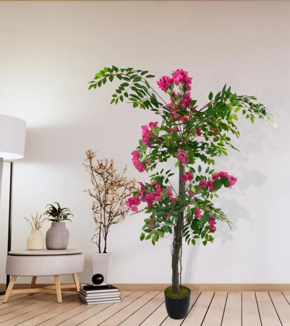 Nettenevime Yapay Ağaç Fuşya Begonvil Ağacı 130cm Doğal Salex Dallı - 4