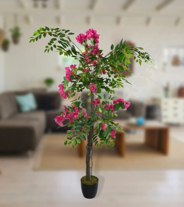 Nettenevime Yapay Ağaç Fuşya Begonvil Ağacı 130cm Doğal Salex Dallı - 7