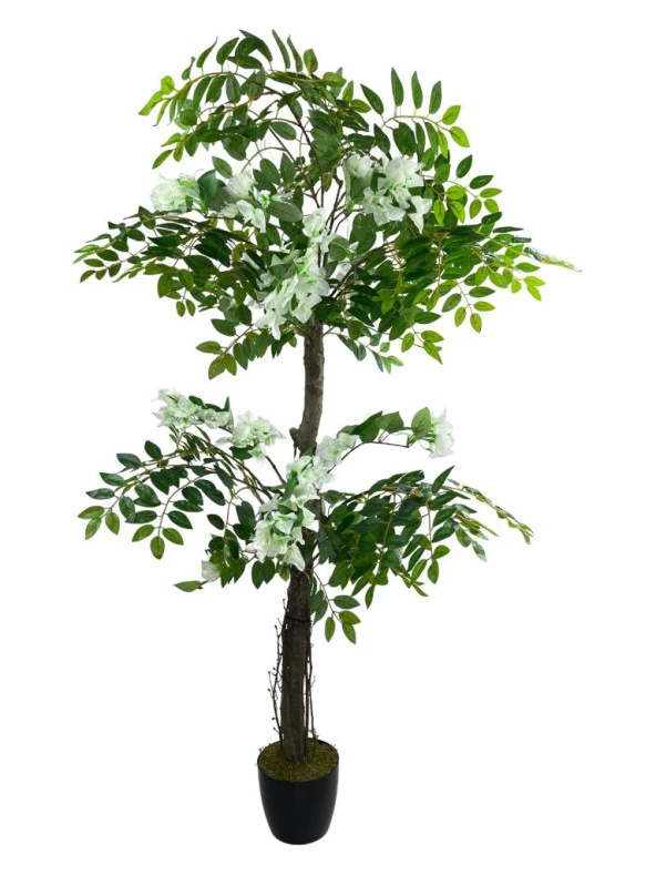 Nettenevime Yapay Ağaç Beyaz Begonvil Ağacı 130cm Doğal Salex Dallı ürün görseli 1