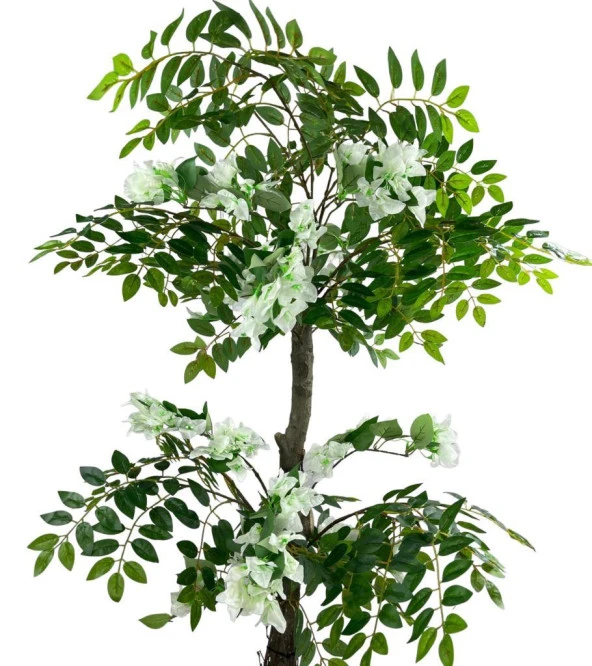 Nettenevime Yapay Ağaç Beyaz Begonvil Ağacı 130cm Doğal Salex Dallı - Resim 5