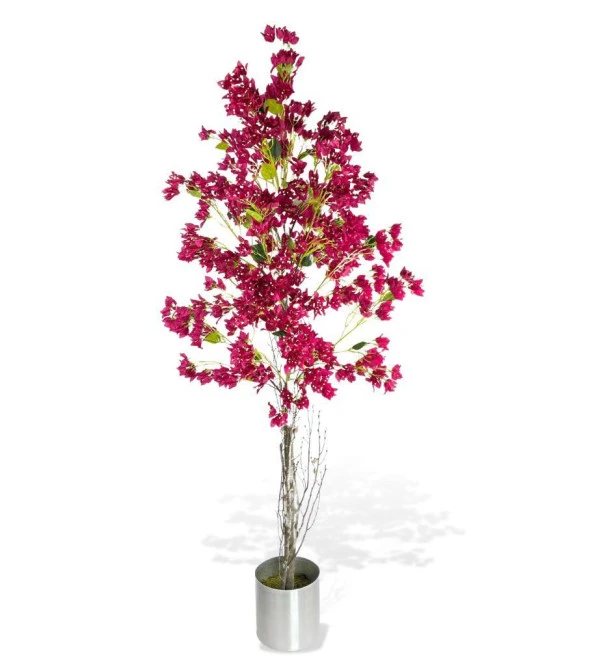 Nettenevime Yapay Fuşya Begonvil Ağacı 195*75cm Doğal Görünümlü Yapay Ağaç Aleminyum Paslanmaz Saksılı ürün görseli