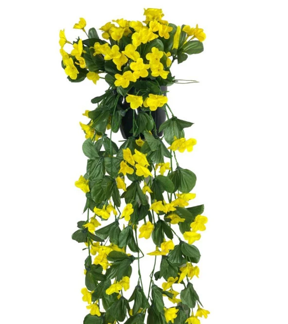Nettenevime Yapay Çiçek Saksıda Sarkan Çiçek Sarı Begonvil 70*25 - Resim 5